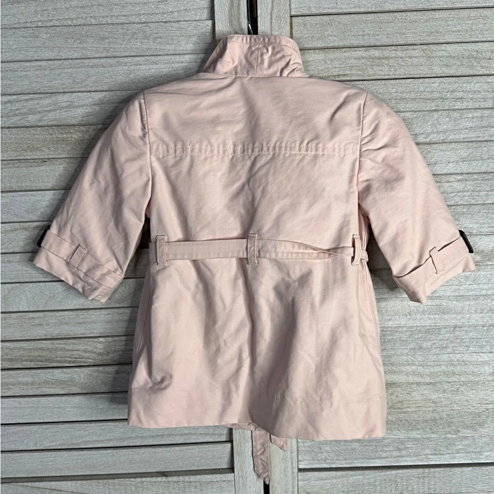 Janie and Jack Light Pink Double-Breasted Raincoat Size 0-6M Good Condition